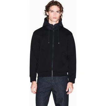 Armani Exchange Felpa con Cappuccio Trapuntato Nero