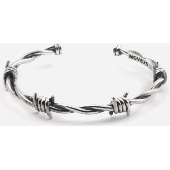 Nove25 Bracciale Filo Spinato Argento 925 Brunito Lucido L
