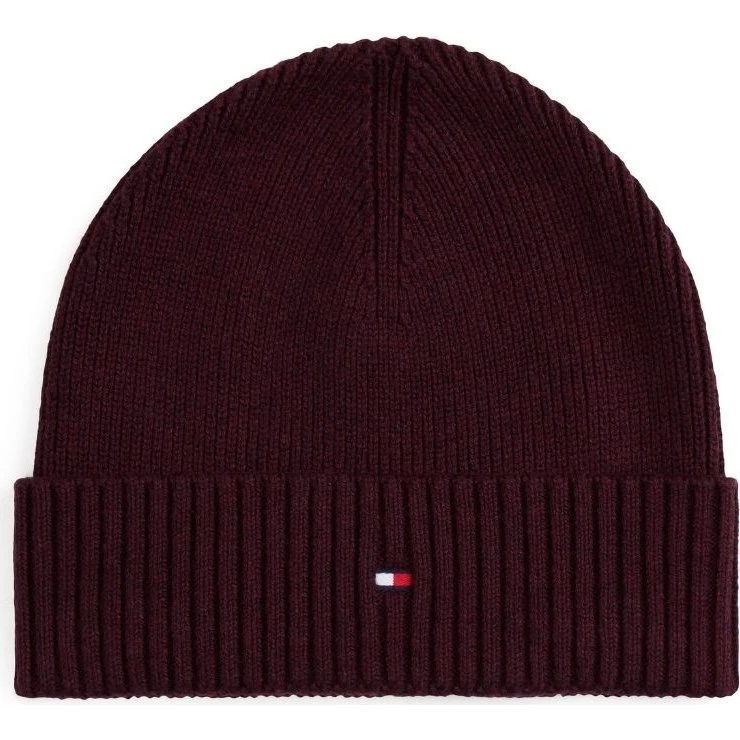 Tommy Hilfiger Berretto in Misti Cotone e Cashmere con Bandierina Ricamata