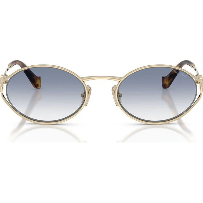 Miu Miu SMU 52YS Occhiali da Sole Donna - Montatura Oro e Lenti Blu