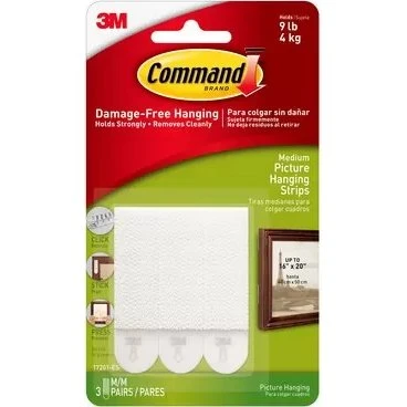 Command 17201-4PK Strisce Medie Nero