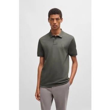 BOSS Polo Uomo Slim Fit in Cotone Verde